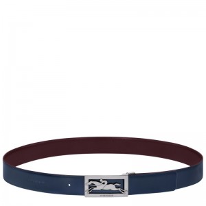 Longchamp Delta Box Belt Lacivert Bordo | 85690-VUAD