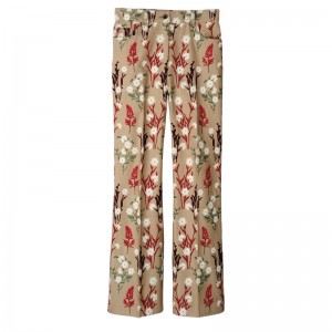 Longchamp Embroidered Trousers Oat | 158-IEQUAW