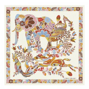 Longchamp Forêt Longchamp Silk Scarf 50 Kayısı Rengi | 14802-RNAL