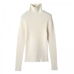 Longchamp High Collar Fitted Jumper Ecru | 59137-ZBHV