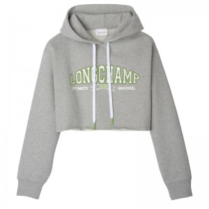 Longchamp Hoodie Gri | 72615-VUDO