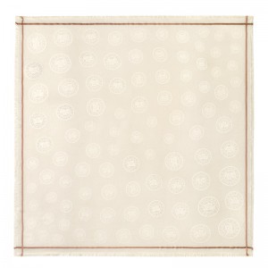 Longchamp La Médaille Longchamp Shawl Ivory | 48971-QXNH