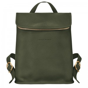 Longchamp Le Foulonné Backpack Haki | 95107-BOAU