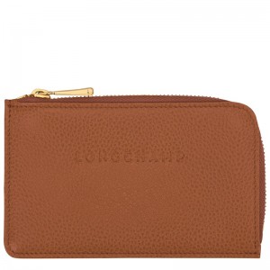 Longchamp Le Foulonné Card Holder Caramel | 45063-PUMN