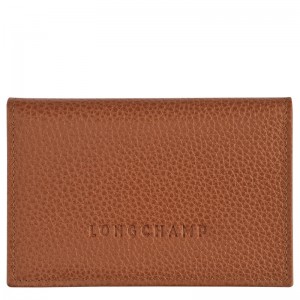 Longchamp Le Foulonné Card Holder Caramel | 61703-ALUG