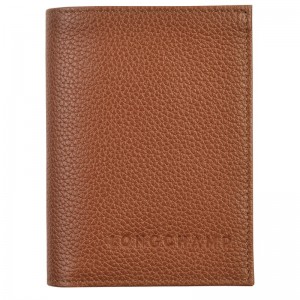 Longchamp Le Foulonné Card Holder Caramel | 04735-IMSE