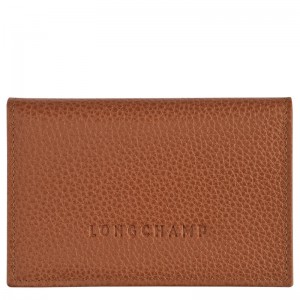 Longchamp Le Foulonné Card Holder Caramel | 89257-DIRW