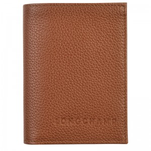 Longchamp Le Foulonné Card Holder Caramel | 28156-FRKU