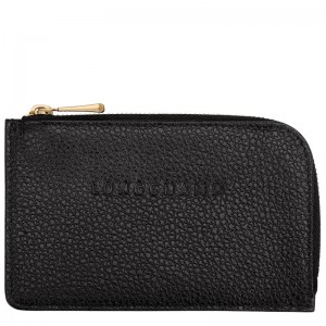 Longchamp Le Foulonné Card Holder Siyah | 32704-FOSE