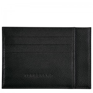 Longchamp Le Foulonné Card Holder Siyah | 80432-CXVH