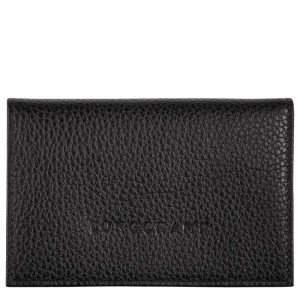 Longchamp Le Foulonné Card Holder Siyah | 68045-XMUK