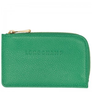 Longchamp Le Foulonné Card Holder Yeşil | 12704-TXQC