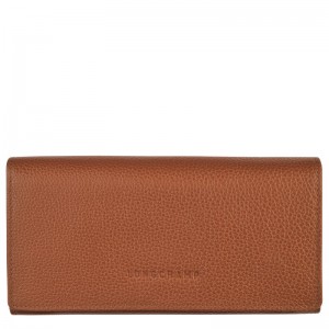 Longchamp Le Foulonné Continental Wallet Caramel | 48132-LHBA