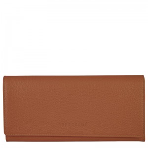 Longchamp Le Foulonné Continental Wallet Caramel | 58037-BSXN