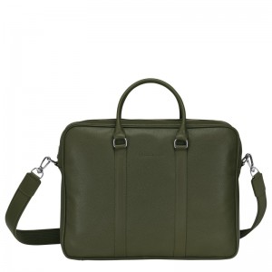 Longchamp Le Foulonné M Briefcase Haki | 738-CYXDVW