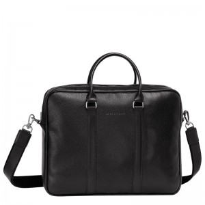 Longchamp Le Foulonné M Briefcase Siyah | 725-CMYOZH