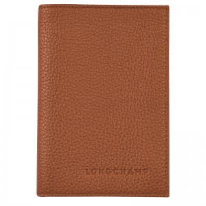 Longchamp Le Foulonné Passport Cover Caramel | 63701-QPZH