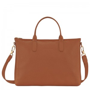 Longchamp Le Foulonné S Briefcase Caramel | 73149-PSHW