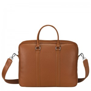 Longchamp Le Foulonné S Briefcase Caramel | 153-WYCUOI