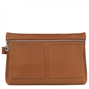 Longchamp Le Foulonné Toiletry Case Caramel | 71025-RFLA