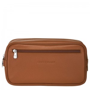 Longchamp Le Foulonné Toiletry Case Caramel | 71982-ELXO