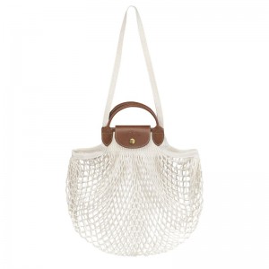 Longchamp Le Pliage Filet L Mesh Bag Ecru | 94723-DFQR