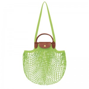 Longchamp Le Pliage Filet L Mesh Bag Yeşil Açık | 82503-PSGQ