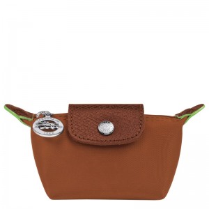 Longchamp Le Pliage Green Coin Purse Cognac | 35962-HPNA