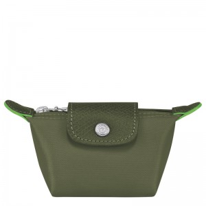 Longchamp Le Pliage Green Coin Purse Forest | 16027-TMQV