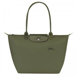 Longchamp Le Pliage Green L Tote Bag Forest | 06918-TJVM