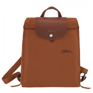 Longchamp Le Pliage Green M Backpack Cognac | 69431-APCX