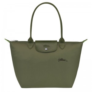 Longchamp Le Pliage Green M Tote Bag Forest | 79435-HKRI