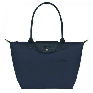 Longchamp Le Pliage Green M Tote Bag Lacivert | 04825-HECY