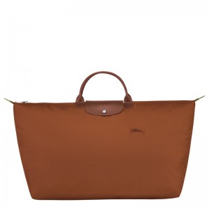 Longchamp Le Pliage Green M Travel Bag Cognac | 93207-PWTR