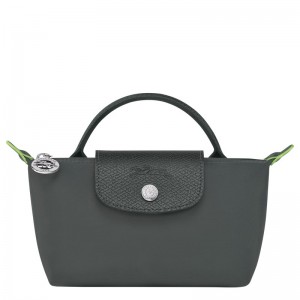 Longchamp Le Pliage Green Pouch With Handle Graphite | 74391-AWME