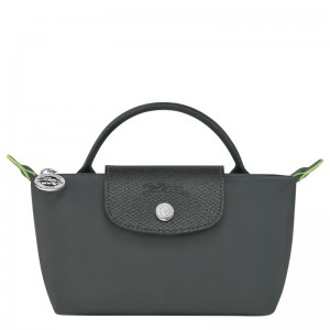 Longchamp Le Pliage Green Pouch With Handle Graphite | 20673-QWYT