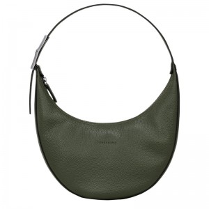 Longchamp Le Roseau Essential M Hobo Bag Haki | 57284-VXSK