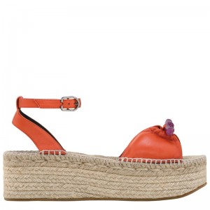 Longchamp Le Roseau Wedge Espadrilles Sienna | 76829-WICK