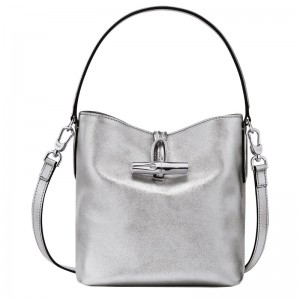 Longchamp Le Roseau Xs Bucket Bag Gümüş | 598-XYKBWZ