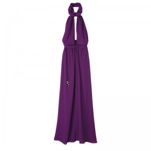 Longchamp Long Dress Violet | 062-UGHBMN