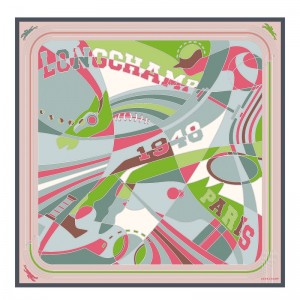 Longchamp Longchamp League Silk Scarf 90 Celadon | 38062-ZVTJ