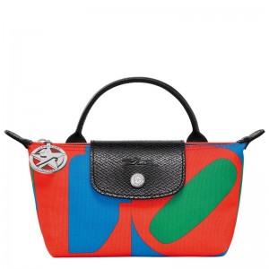 Longchamp Longchamp X Robert Indiana Pouch Kırmızı Lacivert | 94702-ZDXT