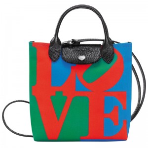 Longchamp Longchamp X Robert Indiana Xs Crossbody Bag Kırmızı Lacivert | 37694-ATQR