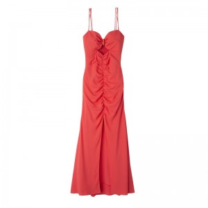 Longchamp Midi Dress Strawberry | 453-CRSBNO