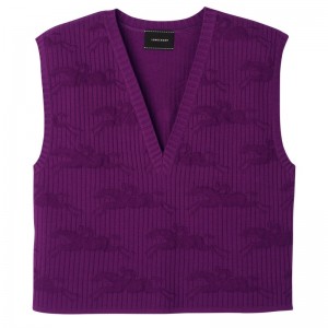 Longchamp Sleeveless Sweater Violet | 72438-XBZE