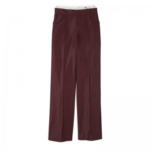 Longchamp Straight Pants With Patch Bordo | 95380-DXIN