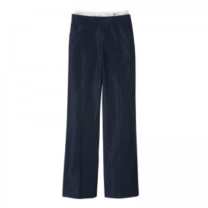 Longchamp Straight Pants With Patch Lacivert | 57629-PFMK