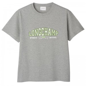 Longchamp T-shirt Gri | 97164-DSLI