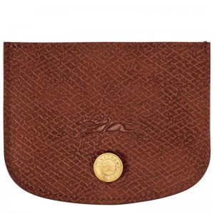 Longchamp Épure Card Holder Kahverengi | 09762-UNAX