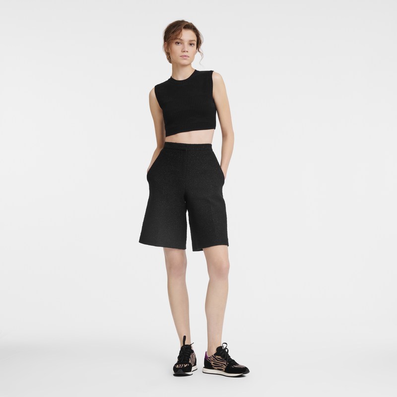 Longchamp Bermuda Shorts Siyah | 07138-IXNB